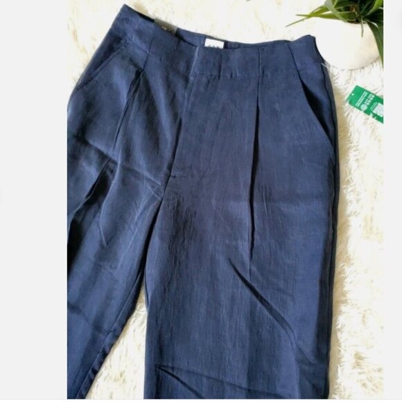 GAP SoftSuit High Rise Wide Leg Tencel Pants Navy Blue 18 TALL RT$90 #404698 NEW - Picture 8 of 10